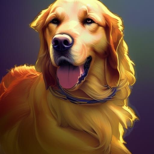 Majestic Golden Retriever in Pixel Art