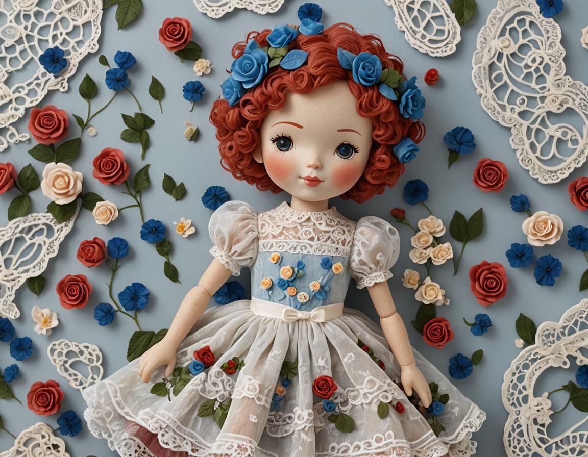 Cloud Dough Doll with Roses