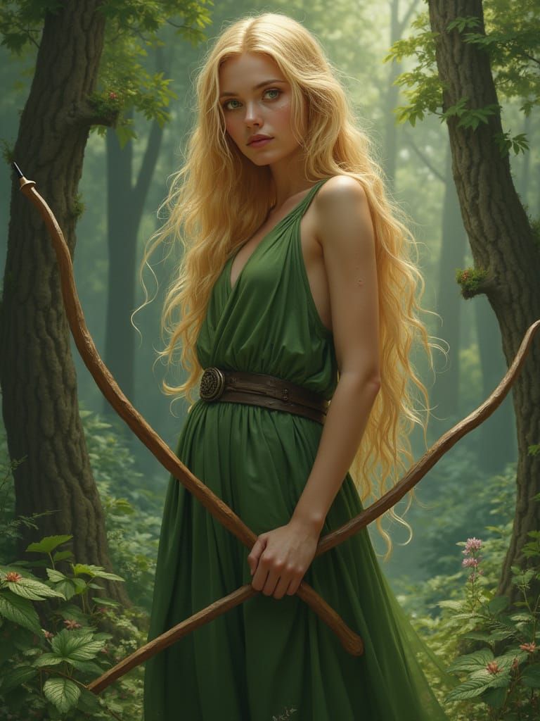 Artemis, Goddess of the Hunt, in Photorealistic Style