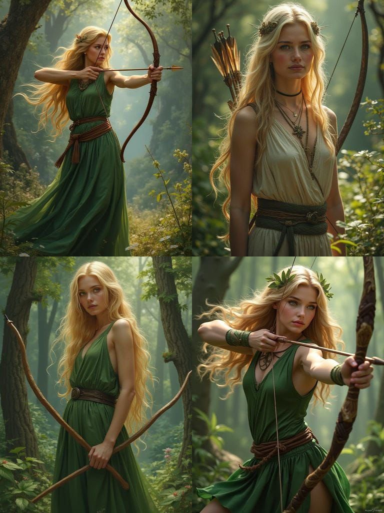 Artemis, Goddess of the Hunt, Ready to Aim