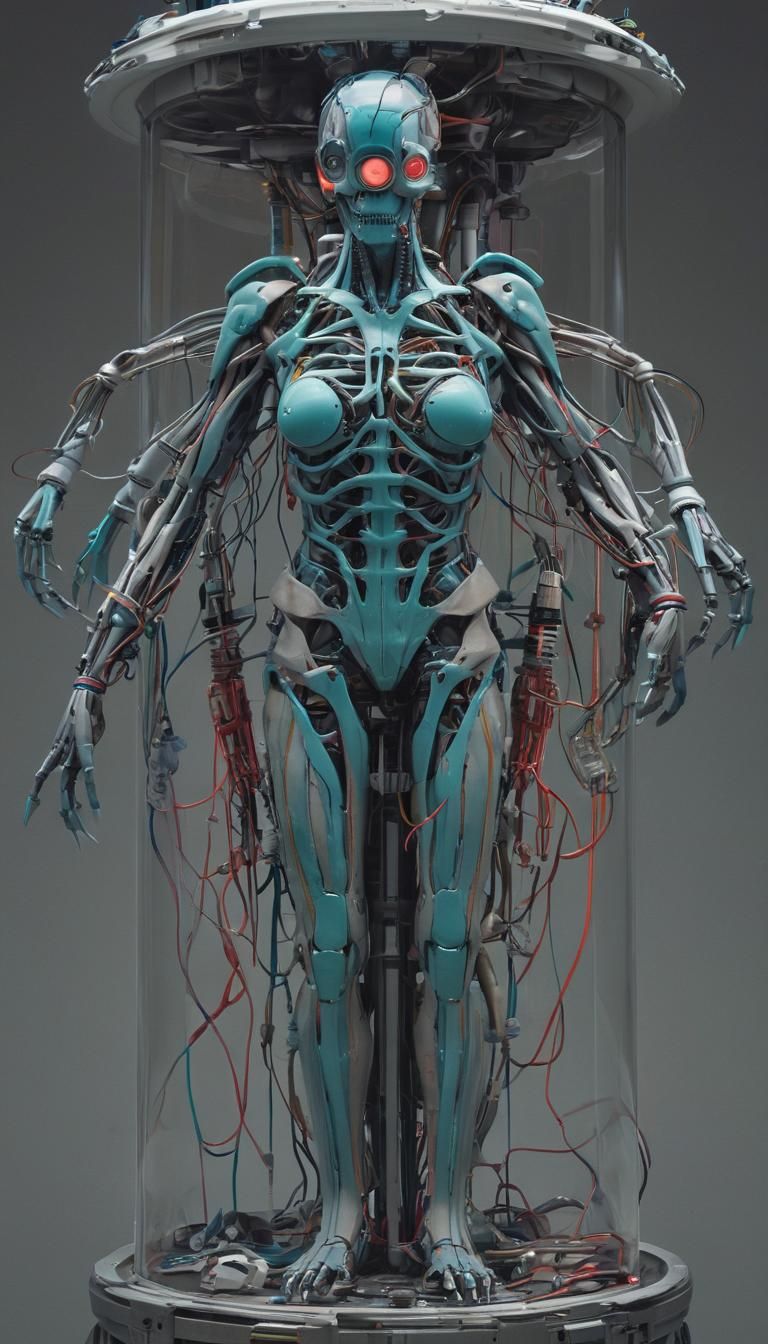 Mechanical Monster in Neon Candy World Chaos