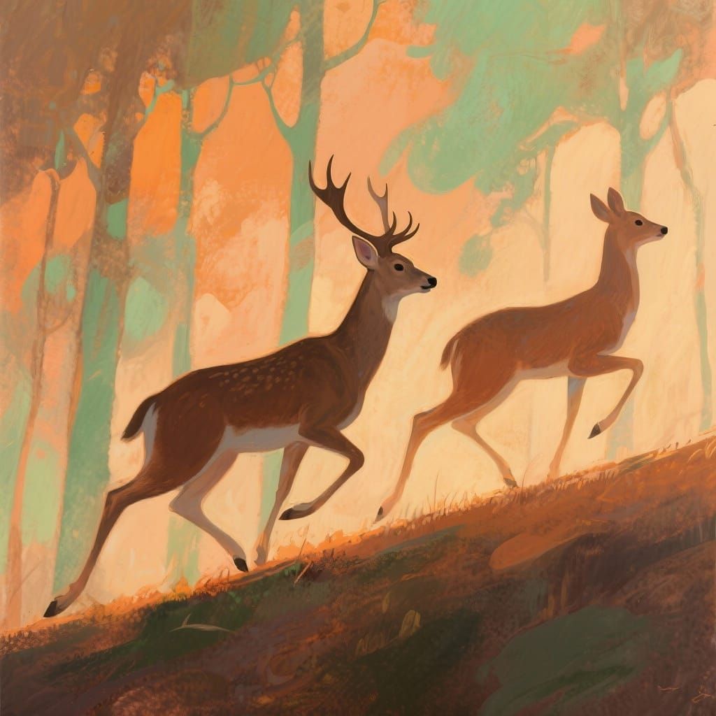 Running deer