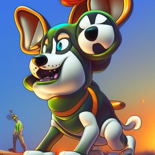 Cartoon Dogs Demolition Derby, Comic Book Art