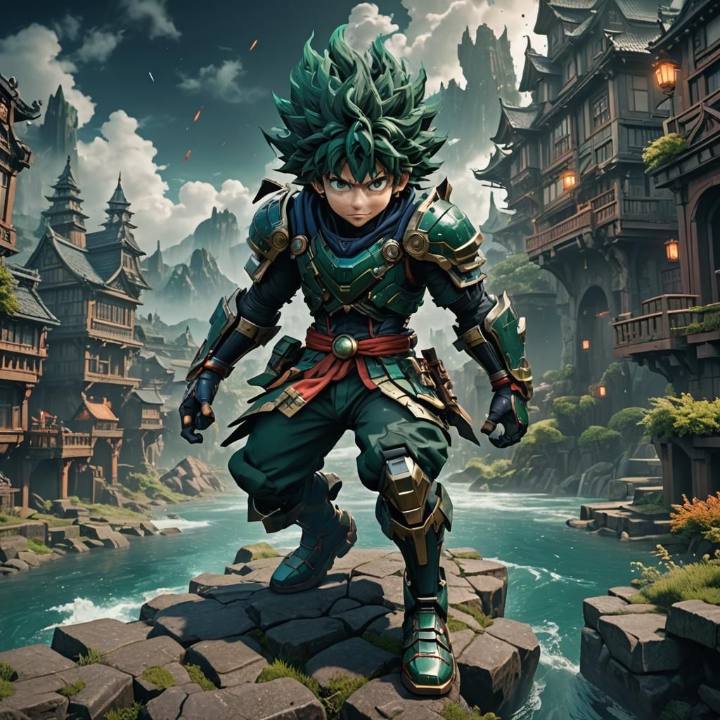Detailed Matte Painting of Izuku in 8k