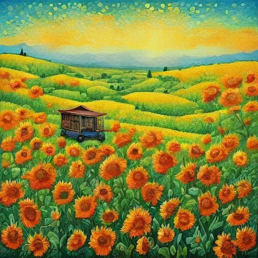 Surreal Nature Tintinnabulation in Folk Art Style