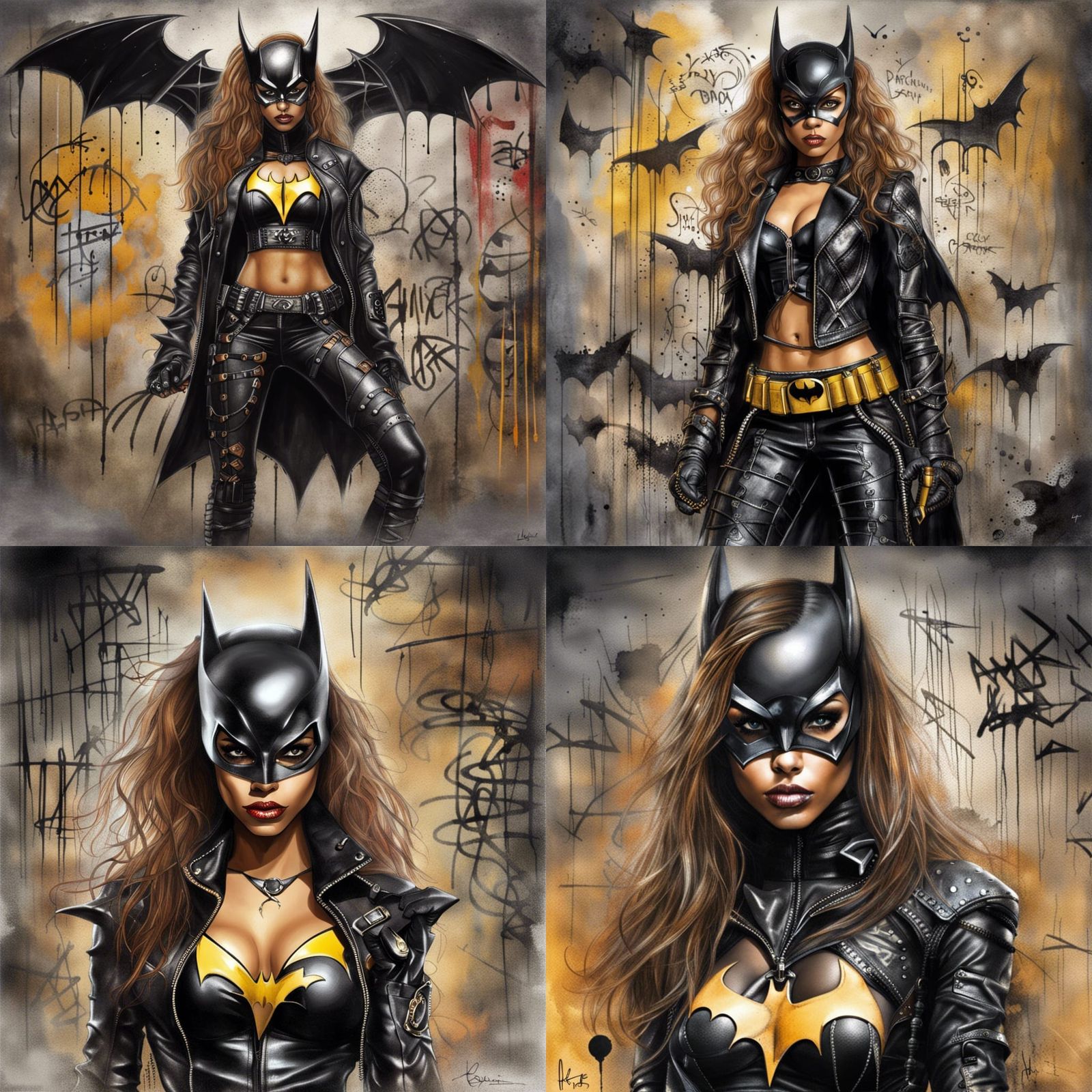 Batgirl in Graffiti Style of Fantasy Illustration