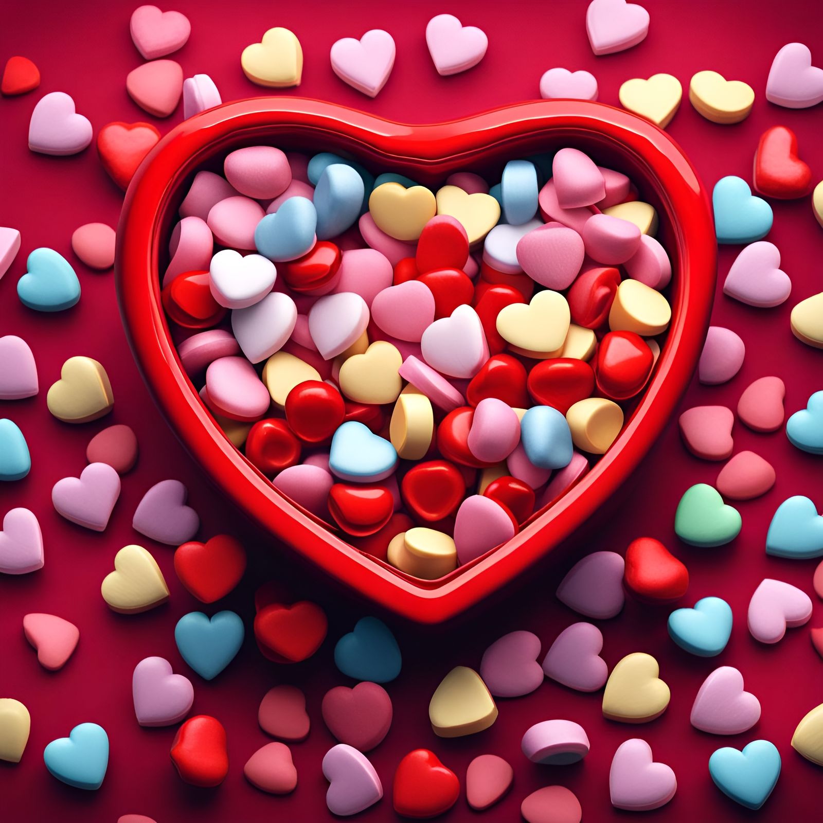 Valentine's Candy Still Life in Candy Art Style