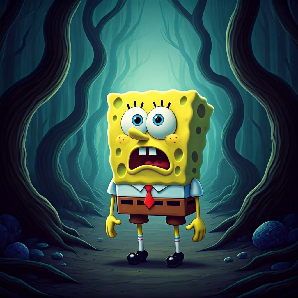 SpongeBob SquarePants at the Edge of a Dark Forest