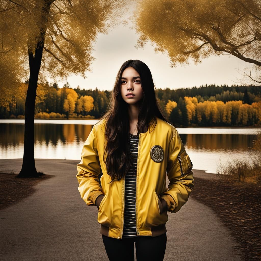 Hyperrealistic Portrait of a Moody Young Girl