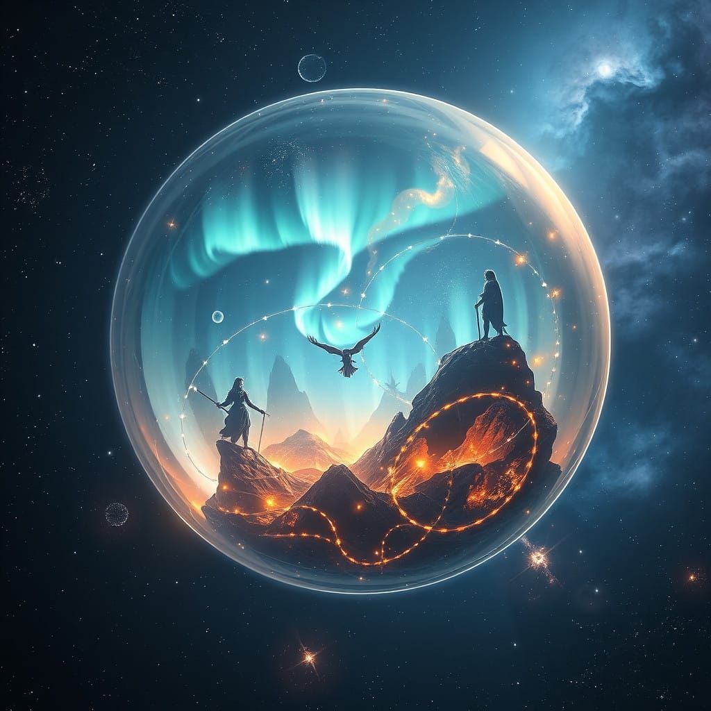 Cosmic Balance: A Luminous Sphere of Harmony