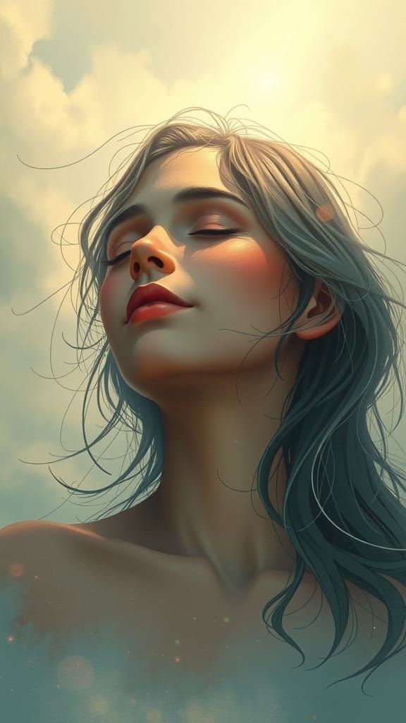 Serene Dreamer Lost in Peaceful Realm