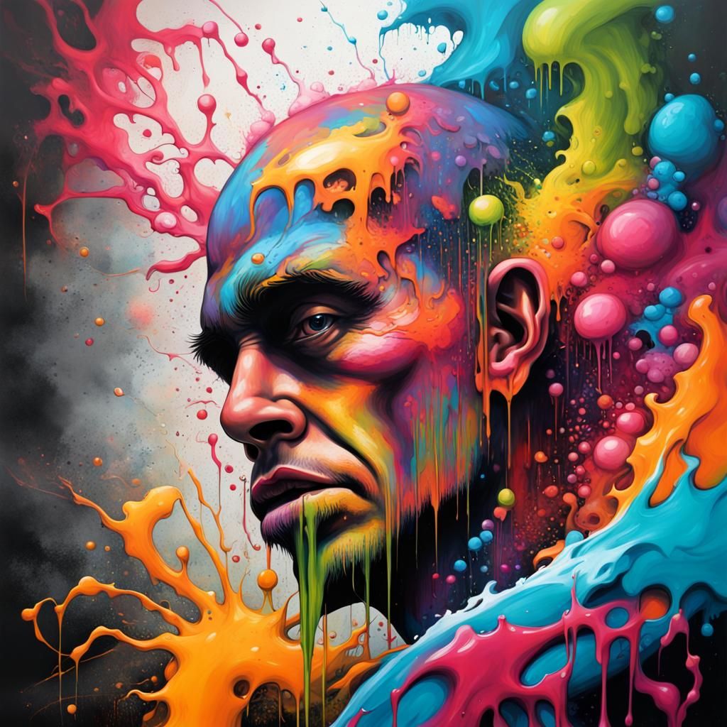 Man and Nature Fusion in Graffiti Street Art