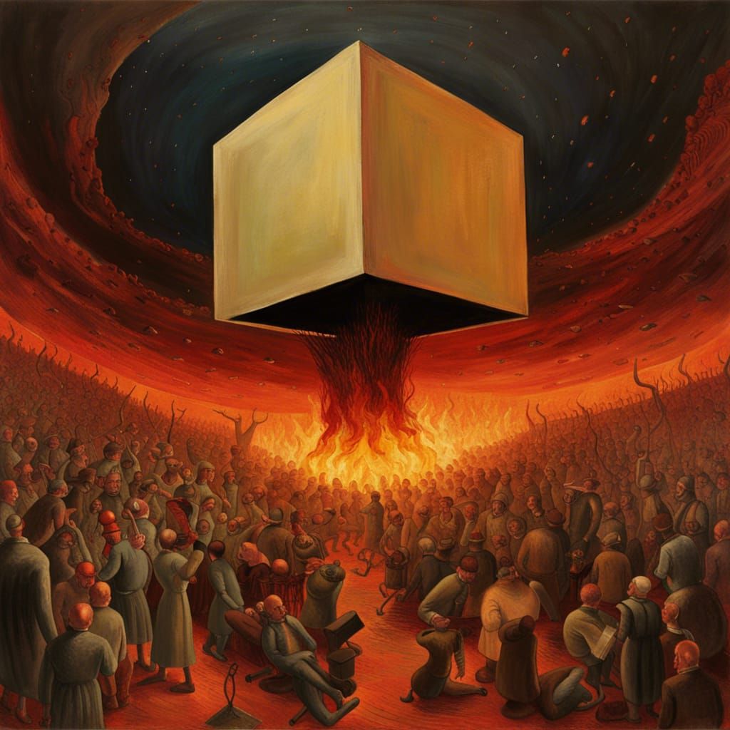 Hell's Supercomputer Guardian: Impressionistic Cyberpunk Fus...