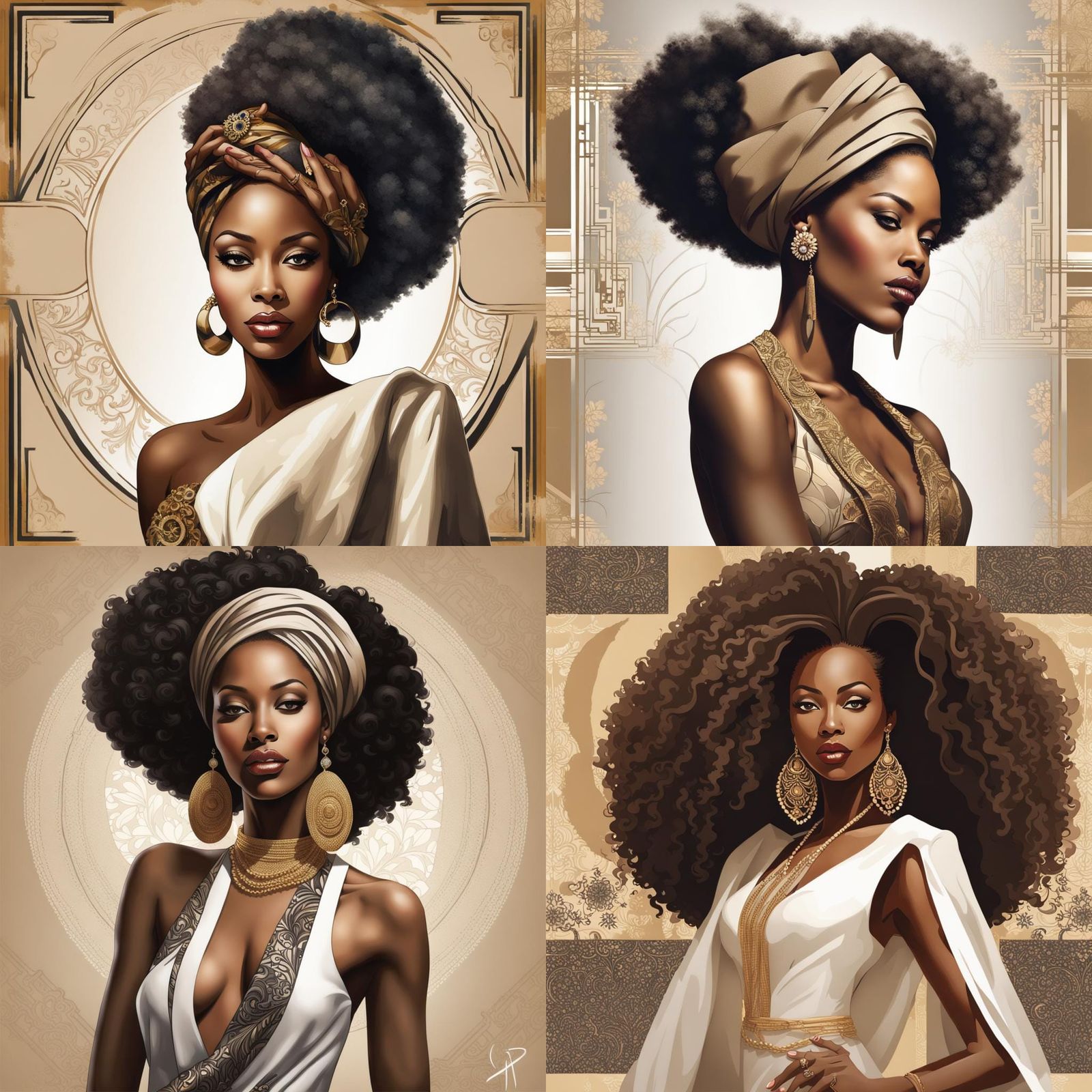 Elegant African American Woman Portrait in Gospel Glamour St...