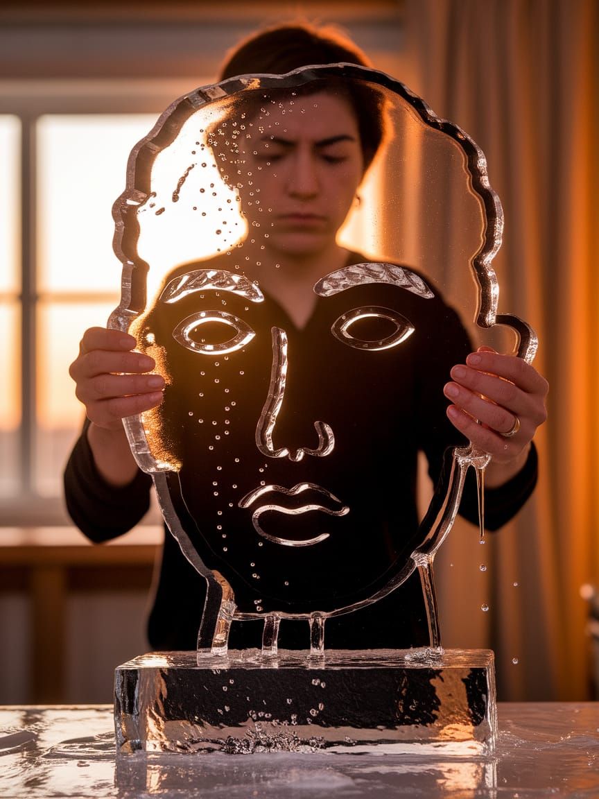 Sorrowful Melancholy in Warm Studio Light