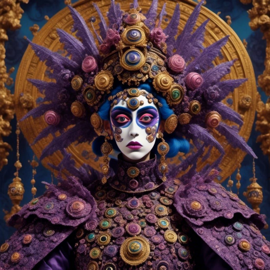 Monkey Queen in Pastel Horror Style