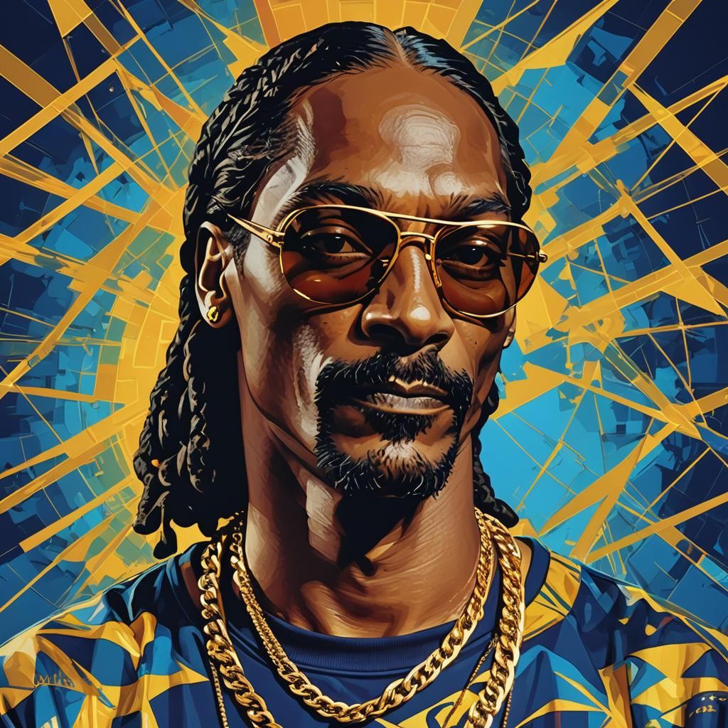 Snoop Dogg Pop Art Portrait in Bauhaus Style