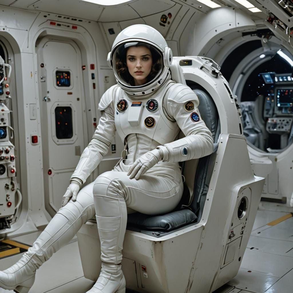 Astronaut in Spacesuit Ready for Hyperspace Travel