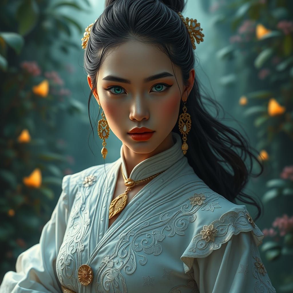 Mystical Brazilian Goddess in Atlantean Attire