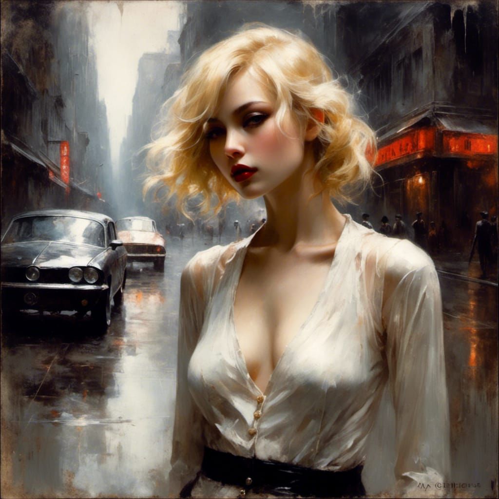 Elegant Gothic Portrait of 1920s Woman in Noir Style