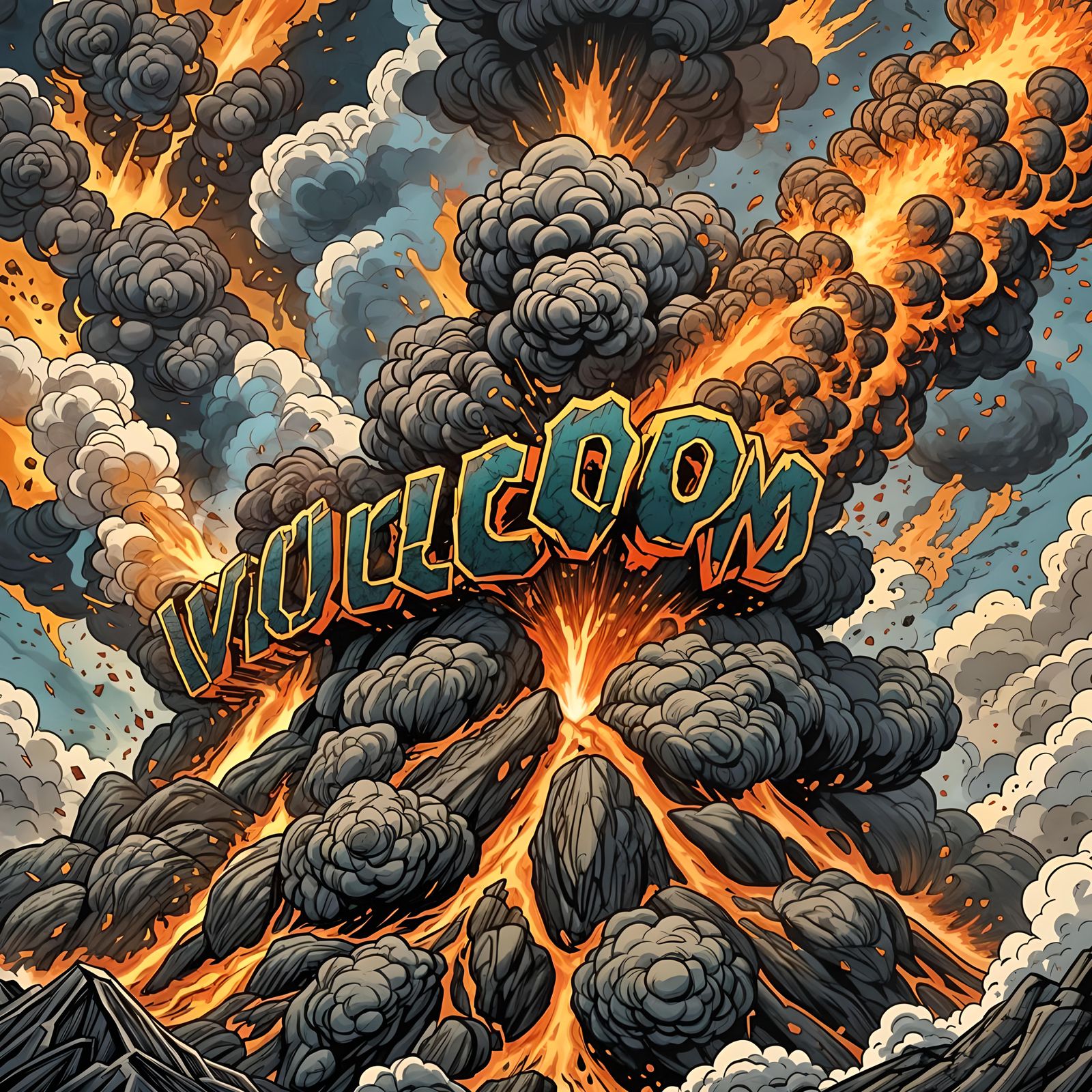 Volcanic Eruption Creates Comic Book Style "Boom!"
