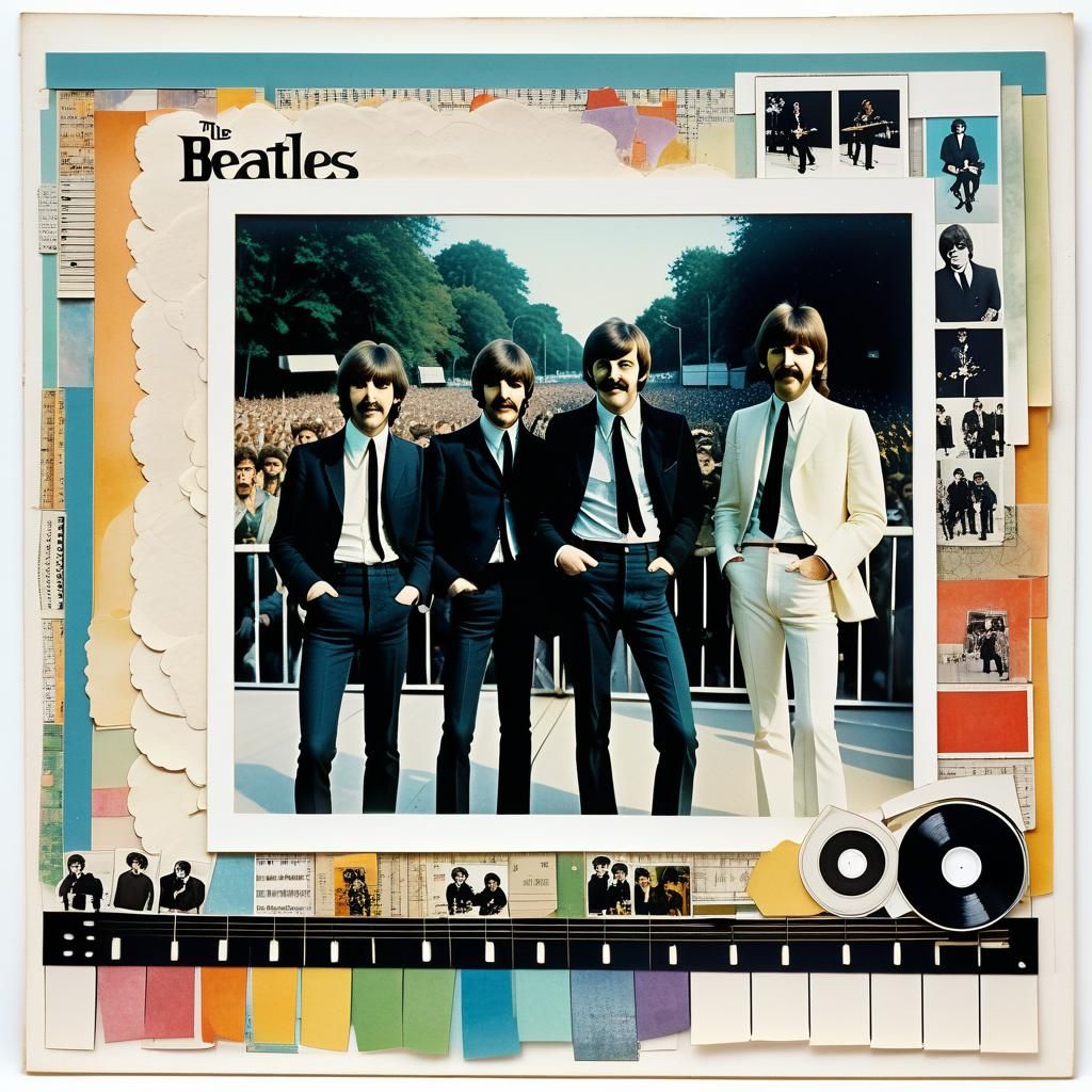 Vintage Instant Photo of The Beatles