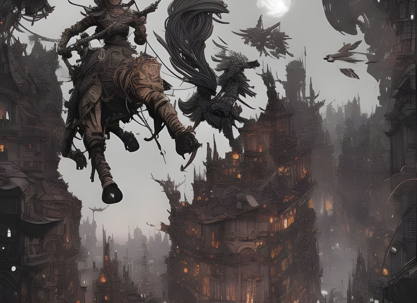 Valkyries Charge Across Burning Plain