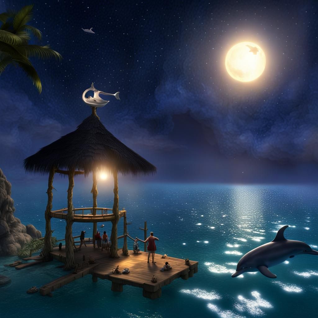 Dolphin and Jolly Mon Swim to the Stars