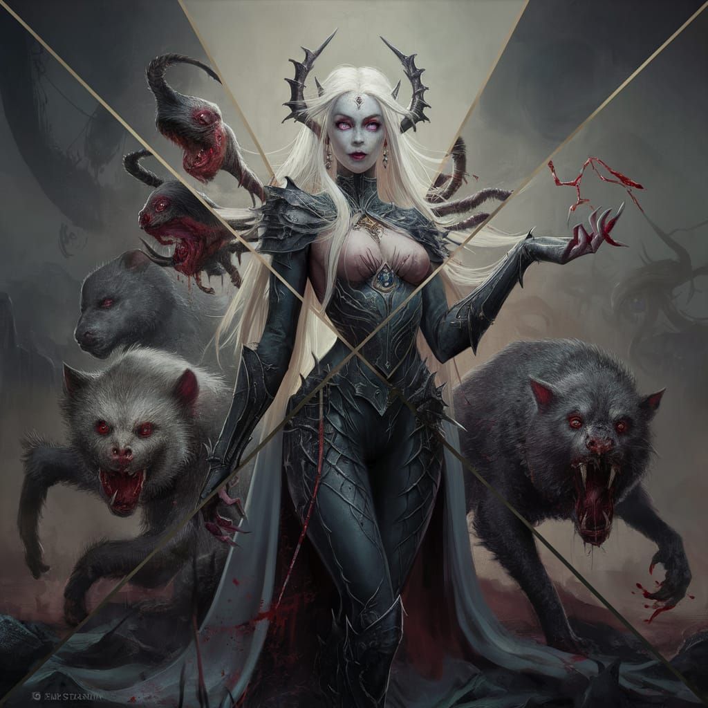Drow Cleric of Lolth in Dark Fantasy Art