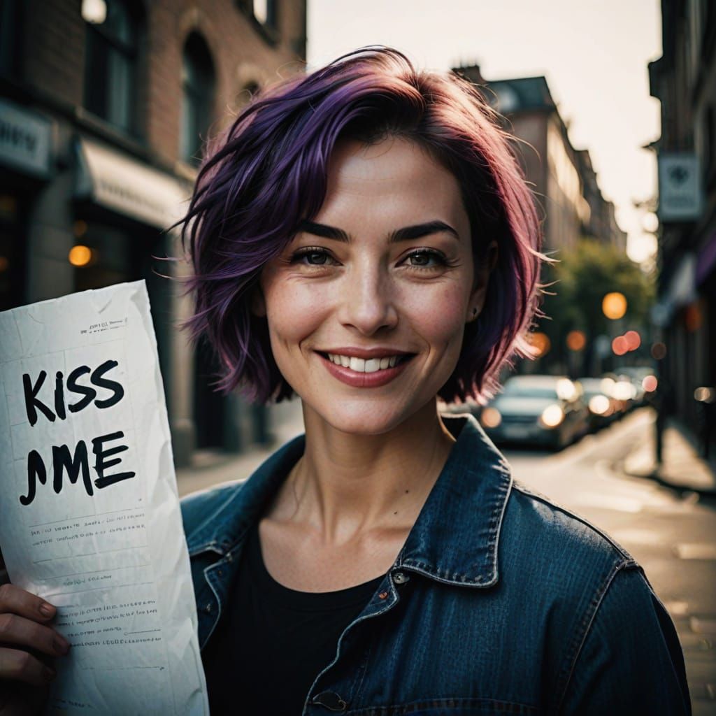 Confident Woman Embraces Flirtatious Mood in Cinematic Portr...