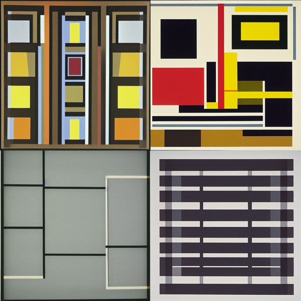 Abstract Color Field Art in Albers Style