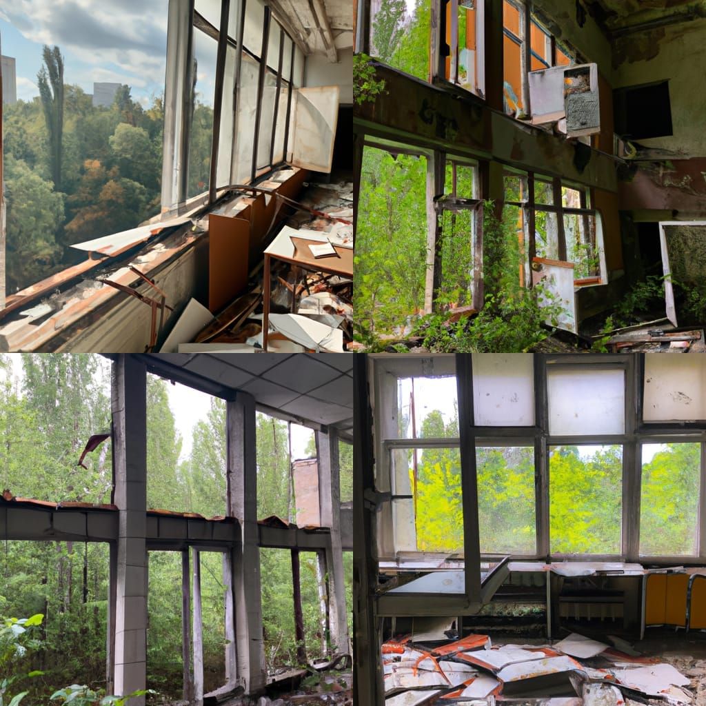 Abandoned Chernobyl: Overgrown, Decaying Digital Art