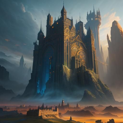 Grand Library with Thousands of Books, Detailed Matte Painti...