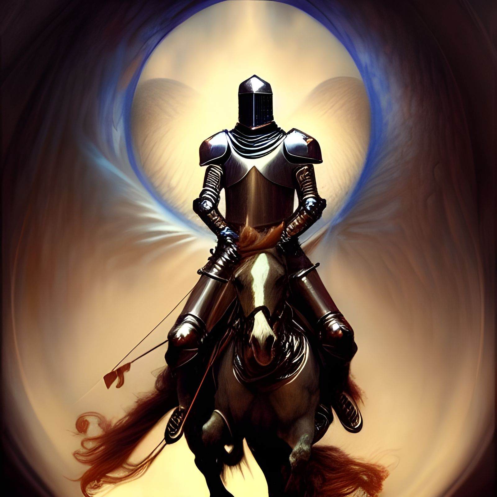 Mystical Knight on Horseback, Dark Academia Style