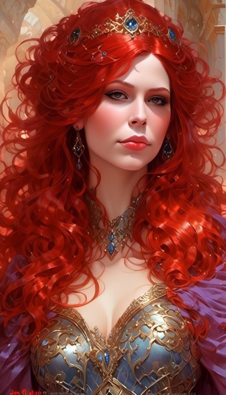 Fantasy Empress with Jeweled Corset in Dark Fantasy Art