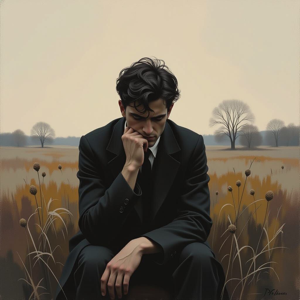 Melancholic Realism: A Person Lost in Thought