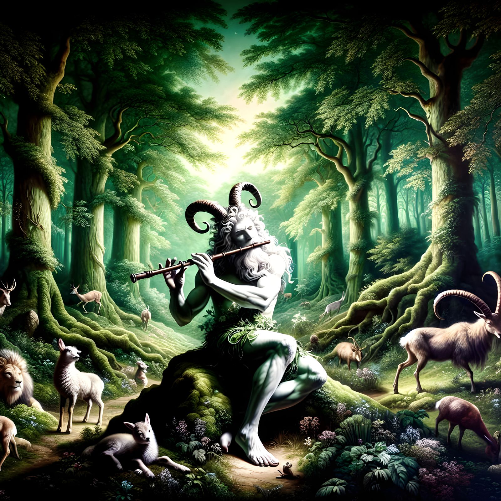 Ethereal Pan in Windsor Forest Scene