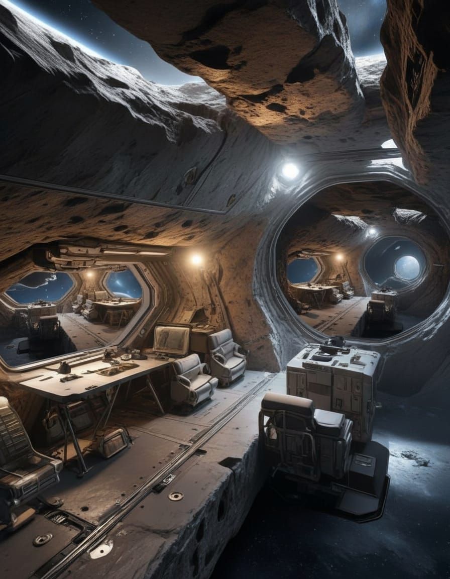 Asteroid Starship Interior: A Generational Space Habitat
