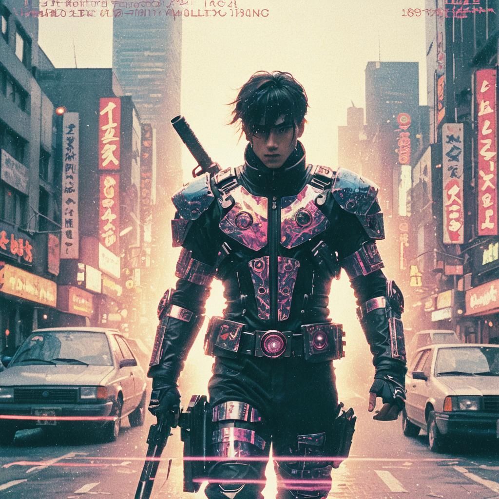 Cyberpunk Hero in Dreamcore Liminal Collage