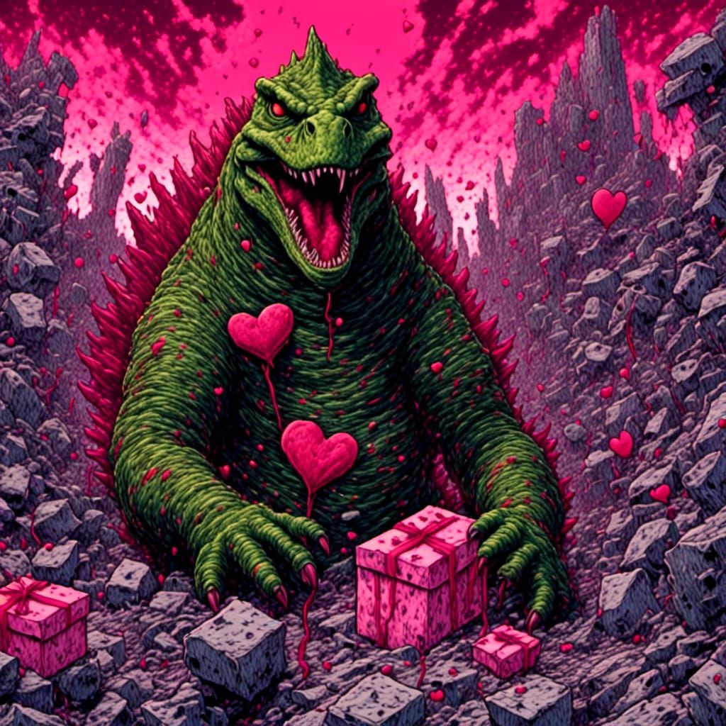 Godzilla's Sinister Valentine: A Monster's Greeting