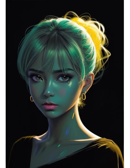 Hyperdetailed Speed Painting of a Woman with Iroquois Haircu...