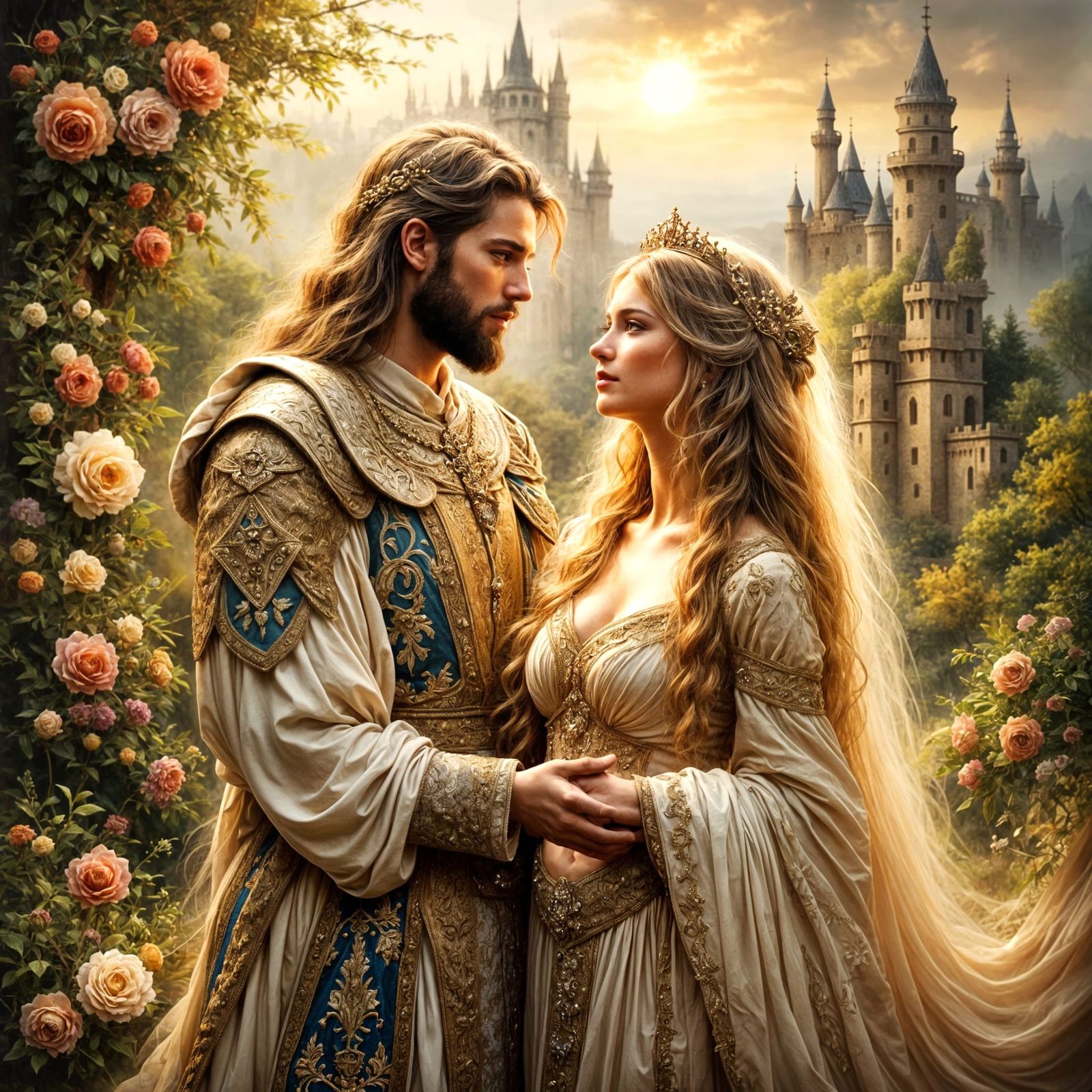 Royal Couple in Elegant Watercolor