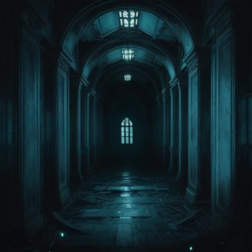 Ethereal Spirit in Decaying Asylum: Dark Fantasy Horror