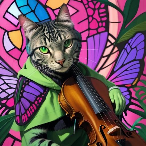 Giant Insect Plays Violin in Hyperrealistic Splash Art