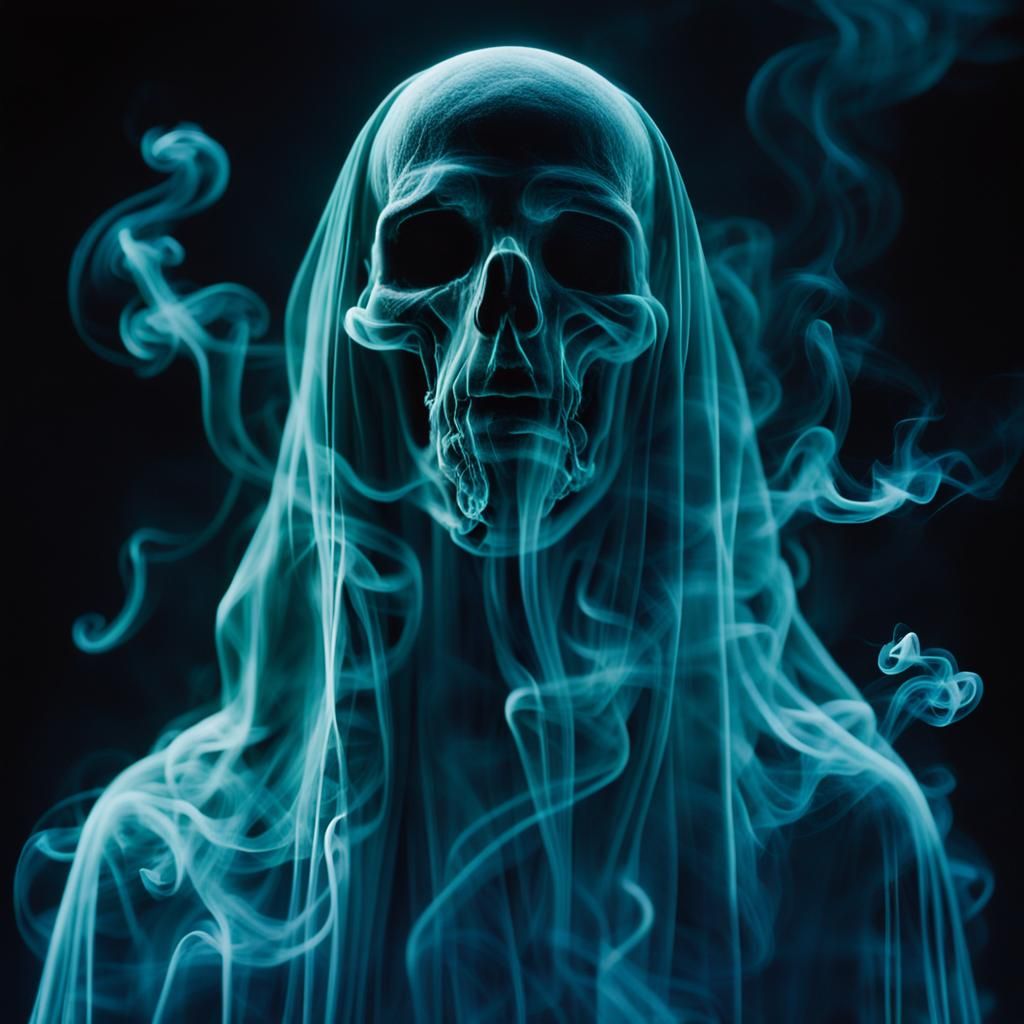 Ethereal Neon Smoke Ghost in Hyperdetail