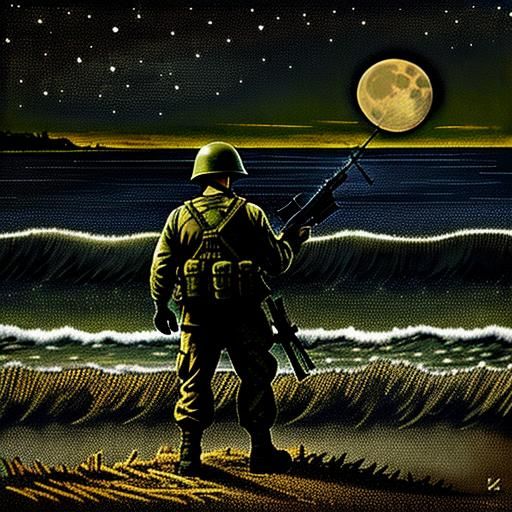 D-Day American Soldier Invasion: Impasto World War II
