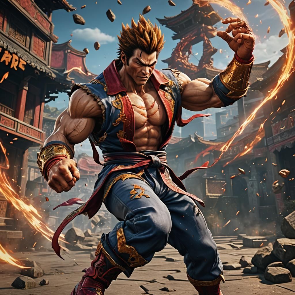 Paul Phoenix Super Punch: Detailed Matte Painting