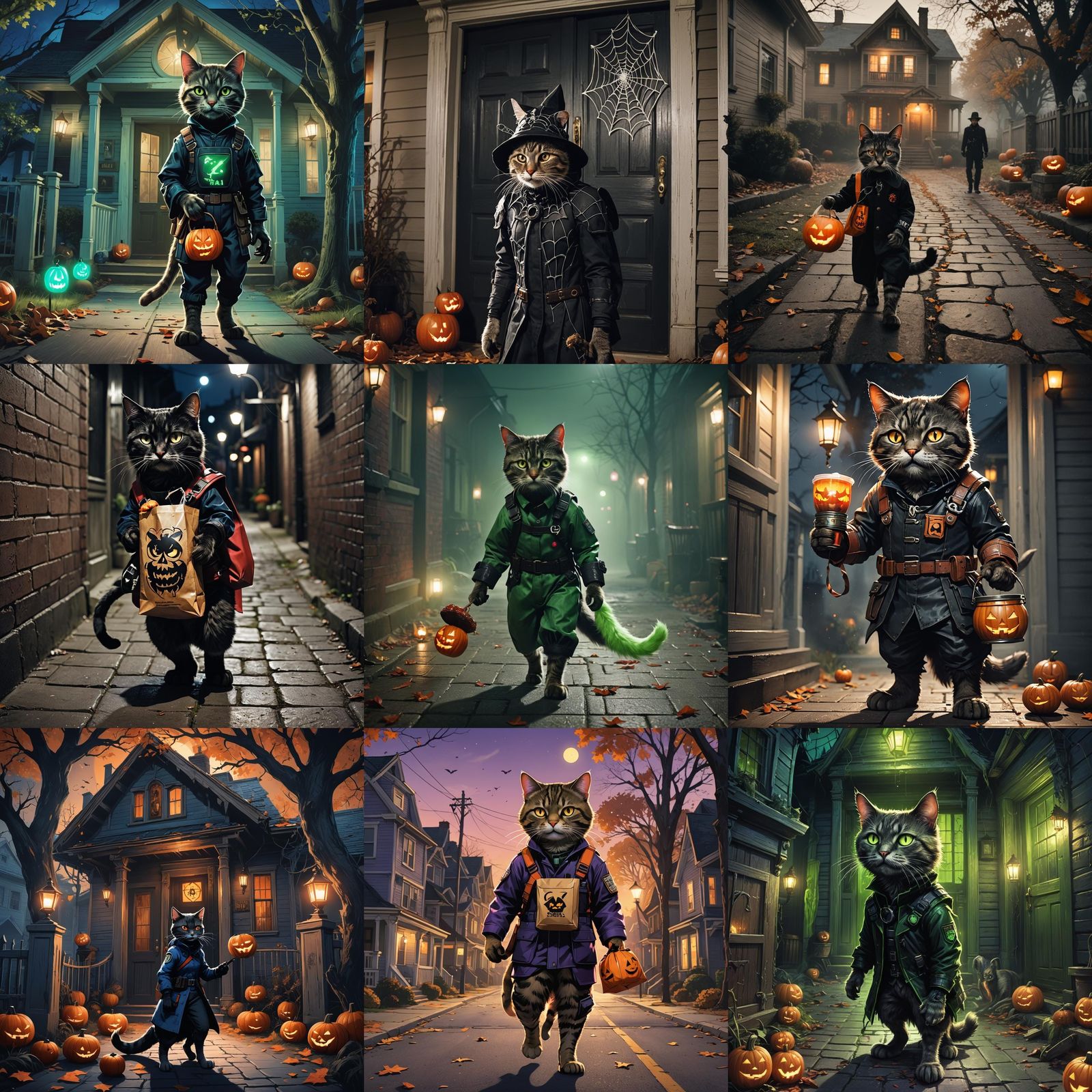 Cat in Resident Evil Costume Trick-or-Treating