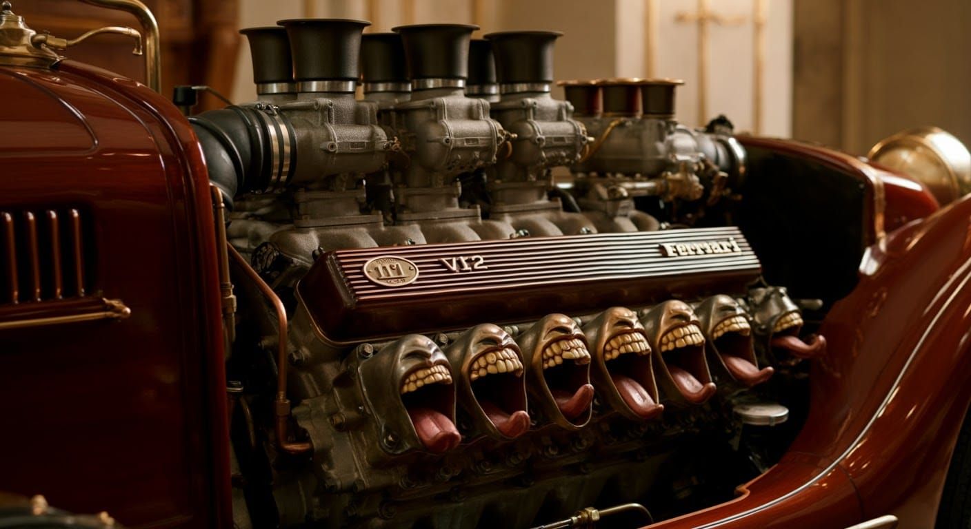 Steampunk Ferrari Engine Sings Opera