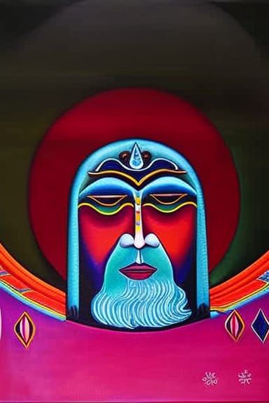 Surreal Naïve Art: The Face of Ancient Wisdom